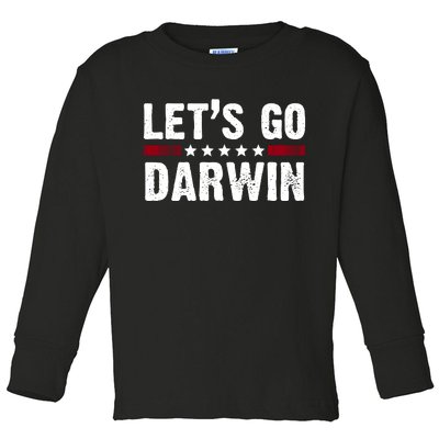 Lets Go Darwin Vintage Logo Toddler Long Sleeve Shirt