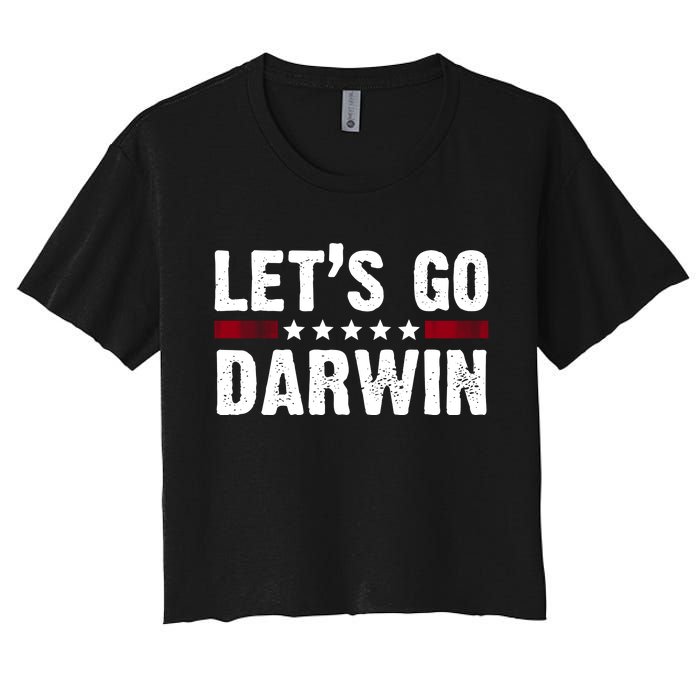 Lets Go Darwin Vintage Logo Women's Crop Top Tee