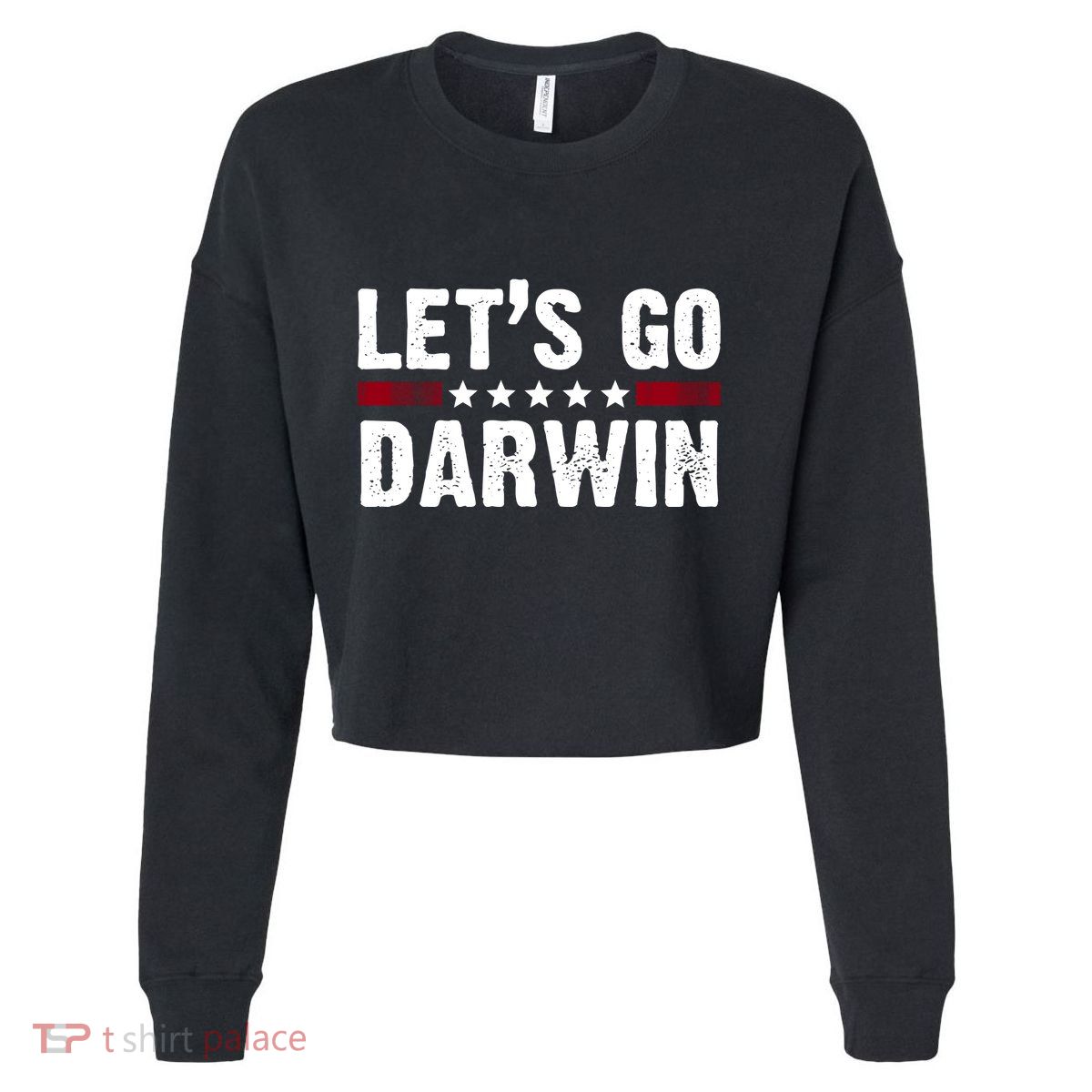 Lets Go Darwin Vintage Logo Cropped Pullover Crew