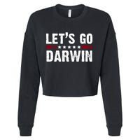 Lets Go Darwin Vintage Logo Cropped Pullover Crew