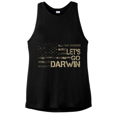 Lets Go Darwin US Camo Military Flag Ladies PosiCharge Tri-Blend Wicking Tank