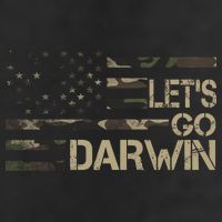 Lets Go Darwin US Camo Military Flag 7 Panel Mesh Trucker Snapback Hat