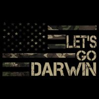 Lets Go Darwin US Camo Military Flag Drawstring Bag