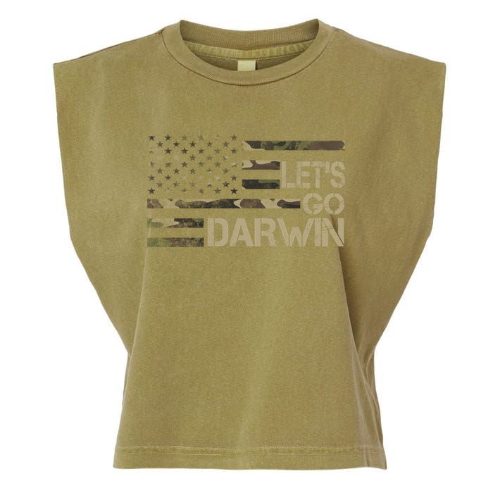 Lets Go Darwin US Camo Military Flag Garment-Dyed Women's Muscle Tee