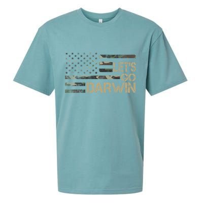 Lets Go Darwin US Camo Military Flag Sueded Cloud Jersey T-Shirt