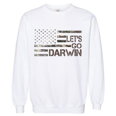 Lets Go Darwin US Camo Military Flag Garment-Dyed Sweatshirt