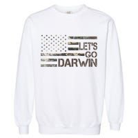 Lets Go Darwin US Camo Military Flag Garment-Dyed Sweatshirt