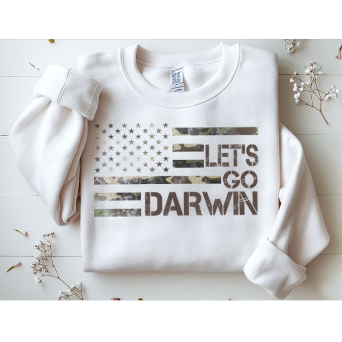 Lets Go Darwin US Camo Military Flag Sweatshirt