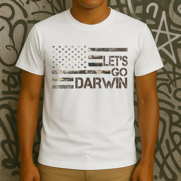 Lets Go Darwin US Camo Military Flag T-Shirt