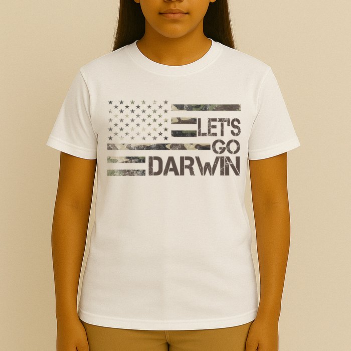 Lets Go Darwin US Camo Military Flag T-Shirt