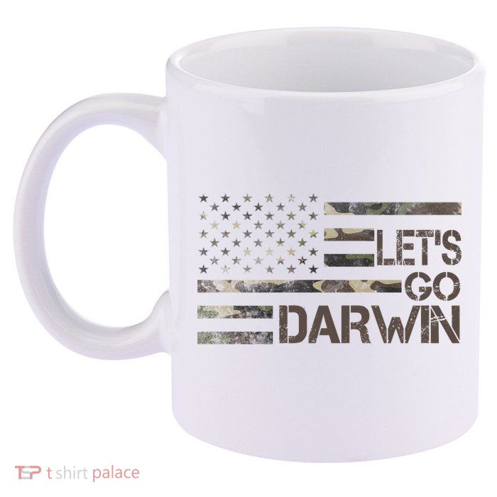 Lets Go Darwin US Camo Military Flag 11oz C Handle Ceramic Mug