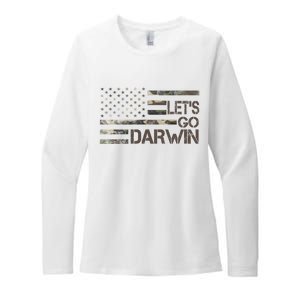 Lets Go Darwin US Camo Military Flag Womens CVC Long Sleeve Shirt