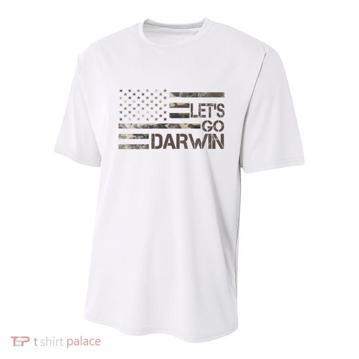 Lets Go Darwin US Camo Military Flag Youth Performance Sprint T-Shirt