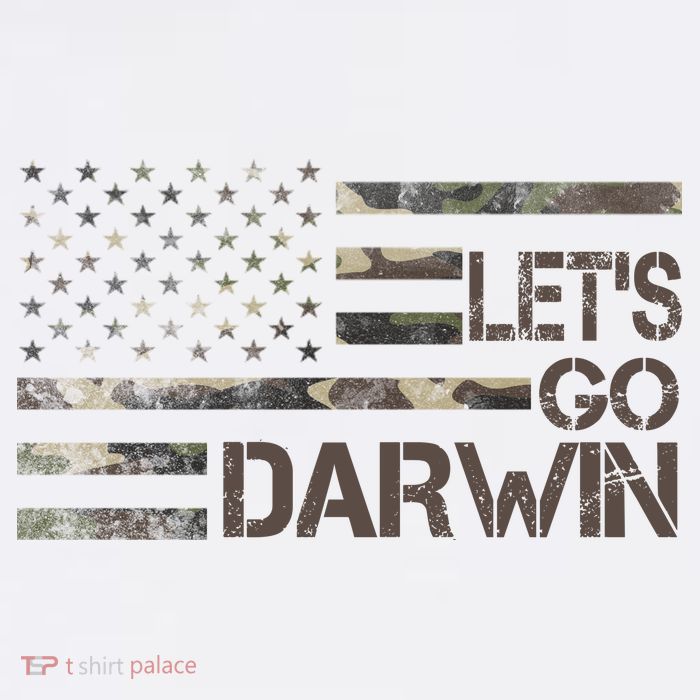 Lets Go Darwin US Camo Military Flag Poster