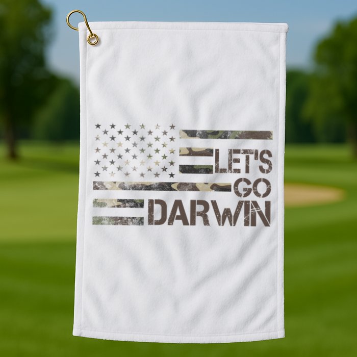 Lets Go Darwin US Camo Military Flag Golf Towel