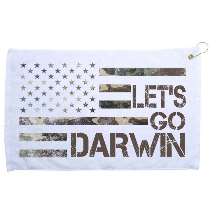 Lets Go Darwin US Camo Military Flag Grommeted Golf Towel