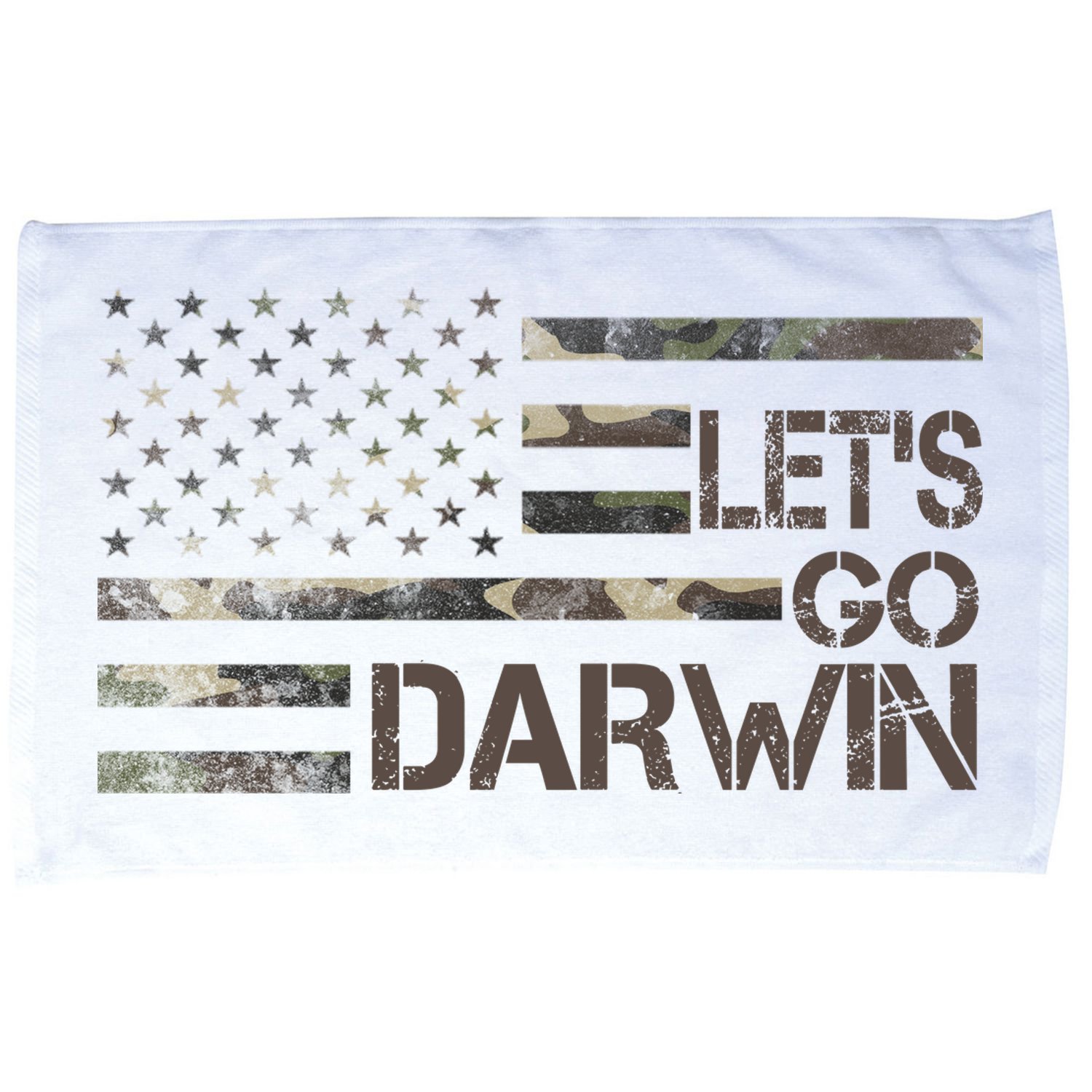 Lets Go Darwin US Camo Military Flag Microfiber Hand Towel