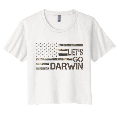 Lets Go Darwin US Camo Military Flag Crop Top