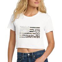 Lets Go Darwin US Camo Military Flag Crop Top