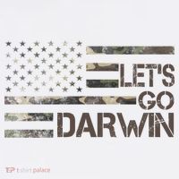 Lets Go Darwin US Camo Military Flag Cropped Pullover Crew