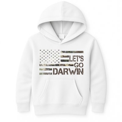 Lets Go Darwin US Camo Military Flag Kids Hoodie