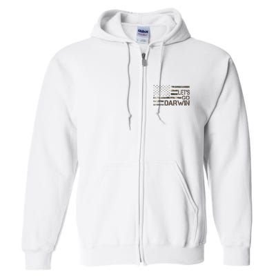 Lets Go Darwin US Camo Military Flag Full Zip Hoodie