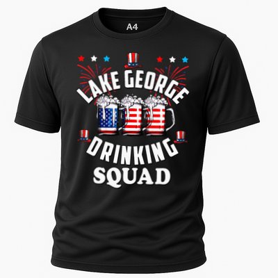 lake george drinking squad 4th of july usa flag beer Performance Shirt