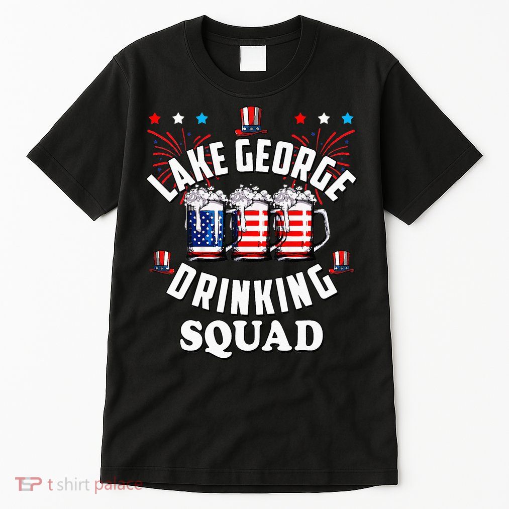 lake george drinking squad 4th of july usa flag beer Tall T-Shirt