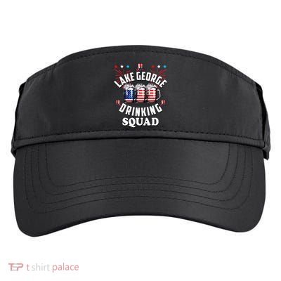 lake george drinking squad 4th of july usa flag beer Adult Drive Performance Visor