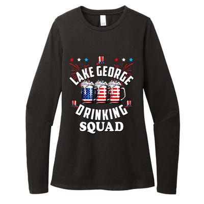 lake george drinking squad 4th of july usa flag beer Womens CVC Long Sleeve Shirt