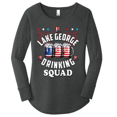 lake george drinking squad 4th of july usa flag beer Women's Perfect Tri Tunic Long Sleeve Shirt