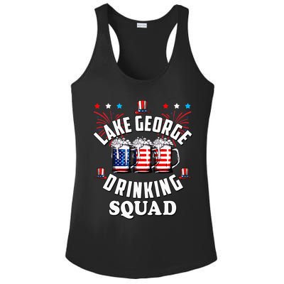 lake george drinking squad 4th of july usa flag beer Ladies PosiCharge Competitor Racerback Tank