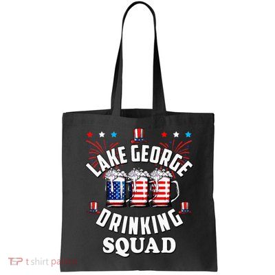 lake george drinking squad 4th of july usa flag beer Bag