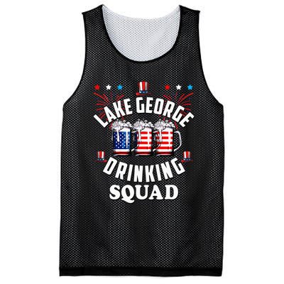 lake george drinking squad 4th of july usa flag beer Mesh Reversible Basketball Jersey Tank