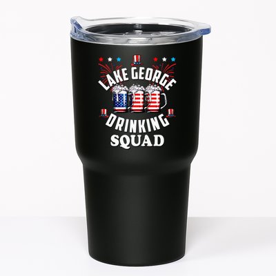 lake george drinking squad 4th of july usa flag beer Tumbler
