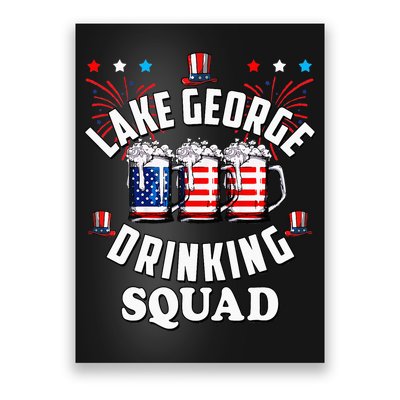 lake george drinking squad 4th of july usa flag beer Poster