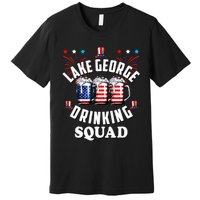 lake george drinking squad 4th of july usa flag beer Premium T-Shirt