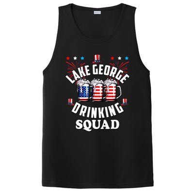 lake george drinking squad 4th of july usa flag beer PosiCharge Competitor Tank