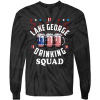 lake george drinking squad 4th of july usa flag beer Tie-Dye Long Sleeve Shirt