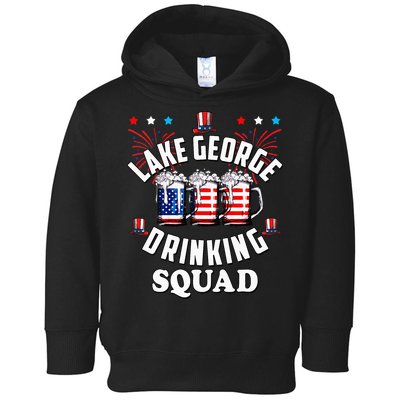 lake george drinking squad 4th of july usa flag beer Toddler Hoodie
