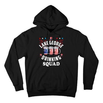 lake george drinking squad 4th of july usa flag beer Tall Hoodie