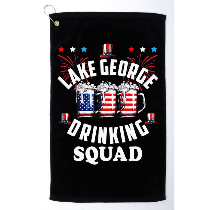 lake george drinking squad 4th of july usa flag beer Golf Towel