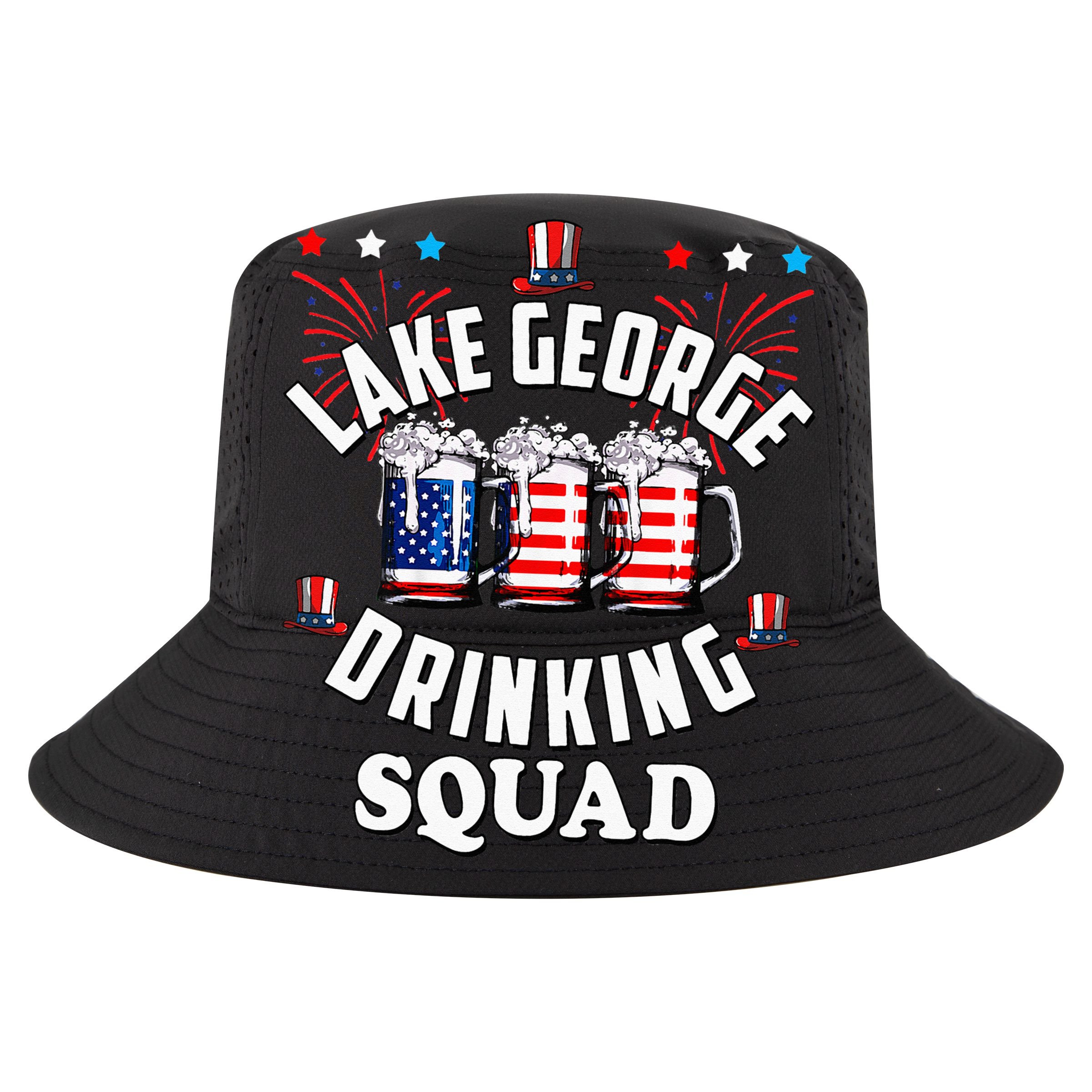 lake george drinking squad 4th of july usa flag beer Golf Towel