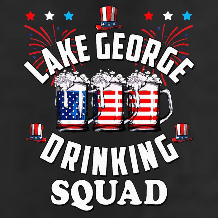 lake george drinking squad 4th of july usa flag beer Golf Towel