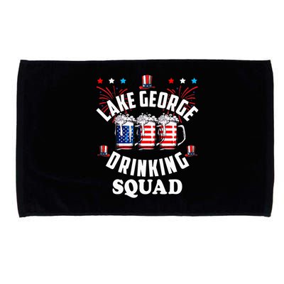 lake george drinking squad 4th of july usa flag beer Microfiber Hand Towel
