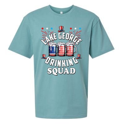 lake george drinking squad 4th of july usa flag beer Sueded Cloud Jersey T-Shirt