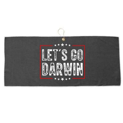 Lets Go Darwin Funny Sarcastic Women Men Lets Go Darwin Large Microfiber Waffle Golf Towel