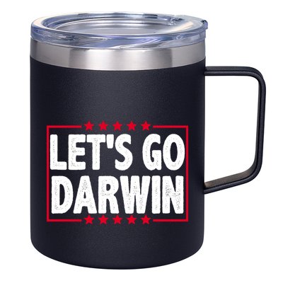 Let's Go Darwin Logo 12oz Stainless Steel Coffee Mug