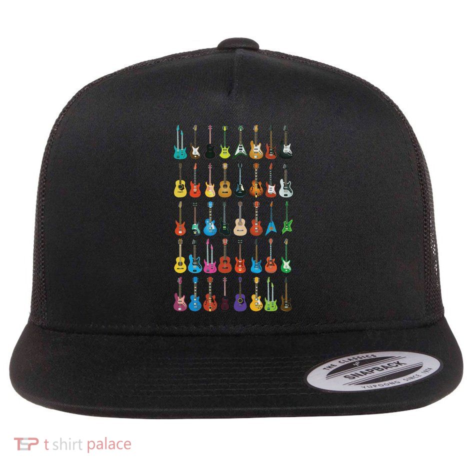 Love Guitar Different Guitars Music Lover Funny Gift Flatbill Hat