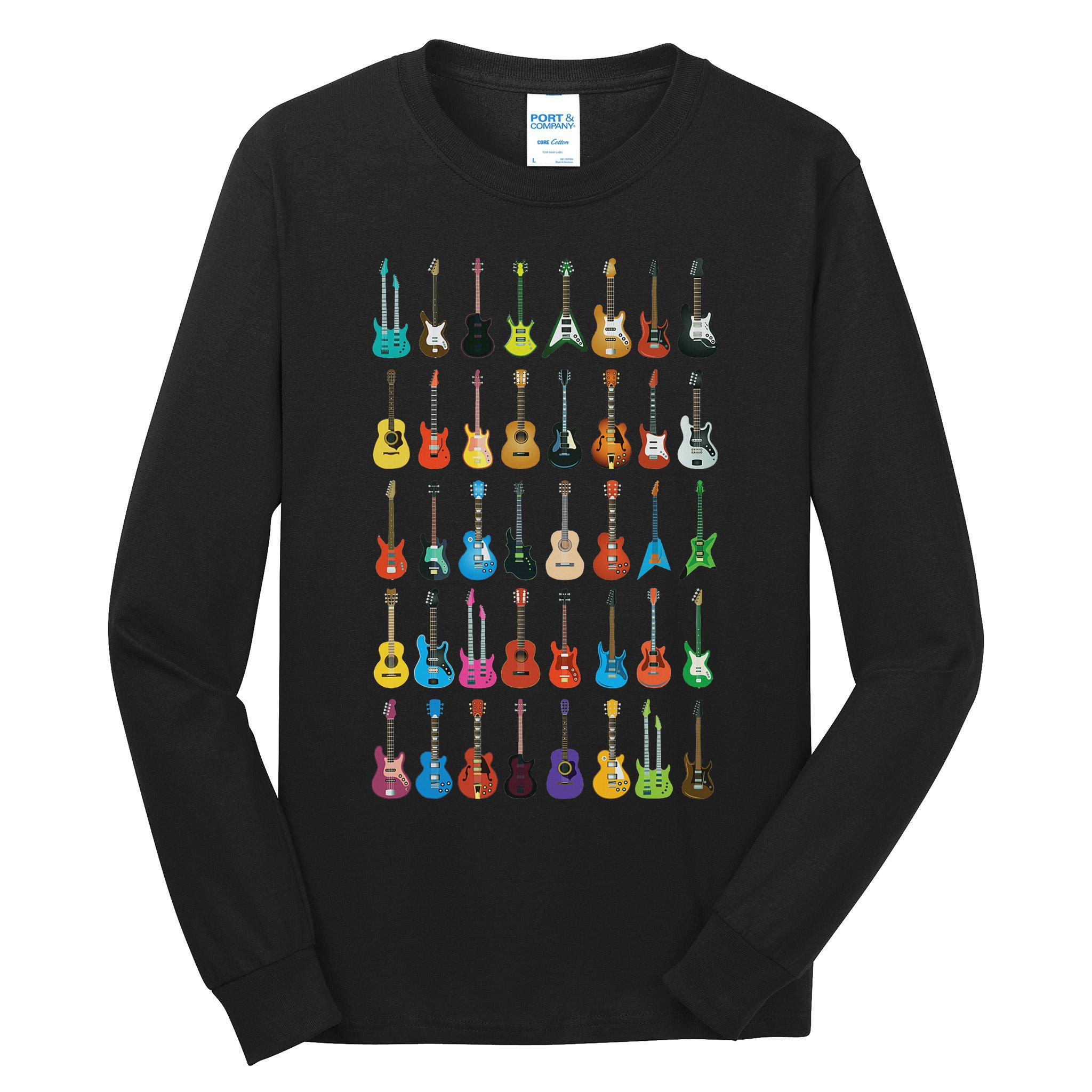 Love Guitar Different Guitars Music Lover Funny Gift Tall Long Sleeve T-Shirt